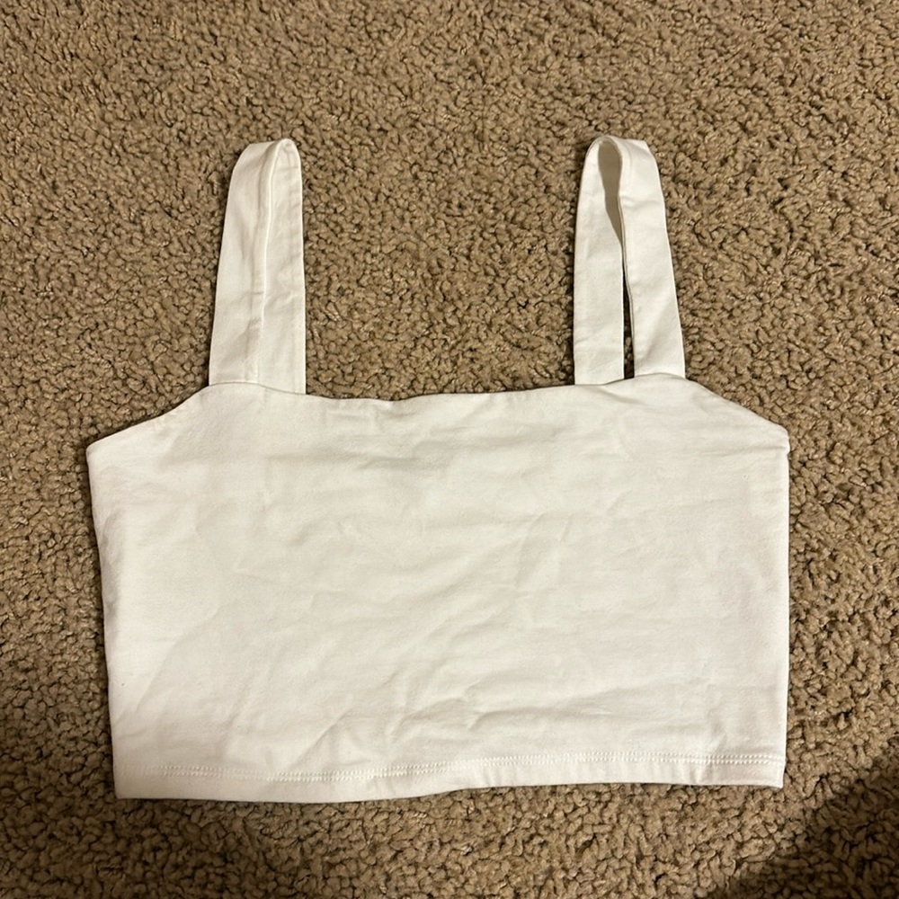 Forever 21 White Square Neck Tank Top